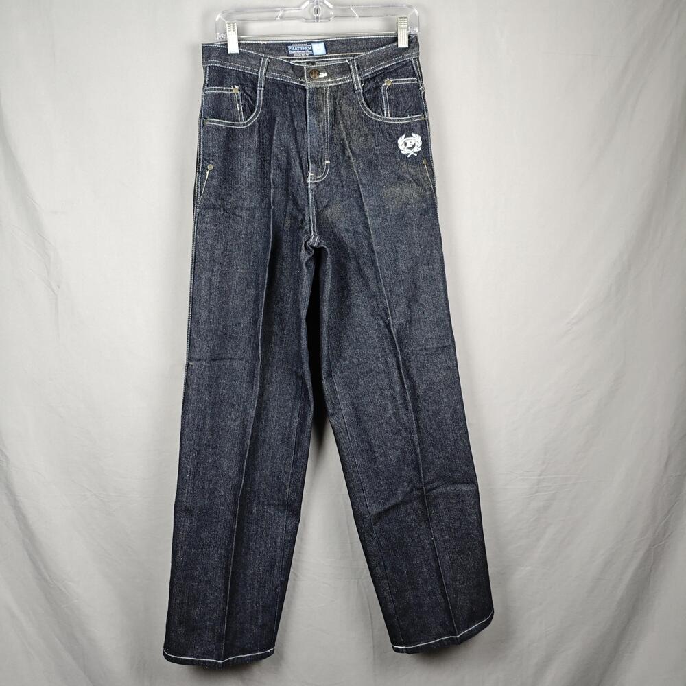 Phat Farm Jeans Mens 36x31 Blue Dark Wash Relaxed Straight Leg Denim Hip Hop